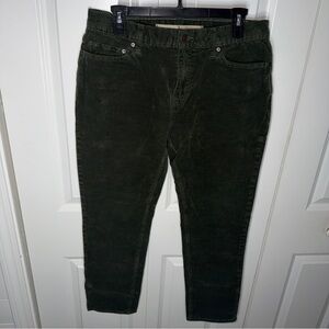 Banana Republic Travler Cord 32x30 Dark Green Corduroy Hunter Stretch Slim EUC